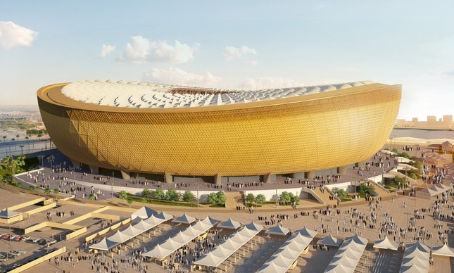 Em construção, o estádio de Lusail está definido como palco da final da Copa de 2022
