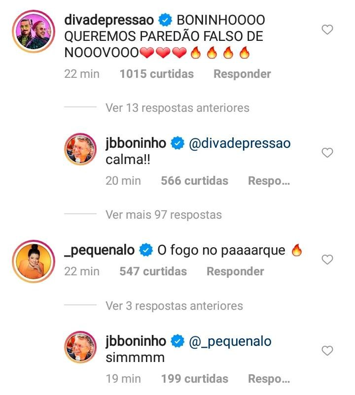 Boninho anuncia paredão com voto aberto (Foto: Reprodução / Instagram)