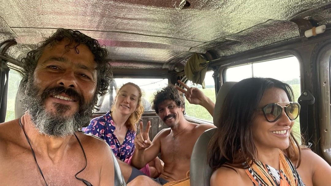 Marcos Palmeira, Camila Morgado, GuitoShow e Dira Paes no Pantanal (Foto: Reprodução/Instagram )