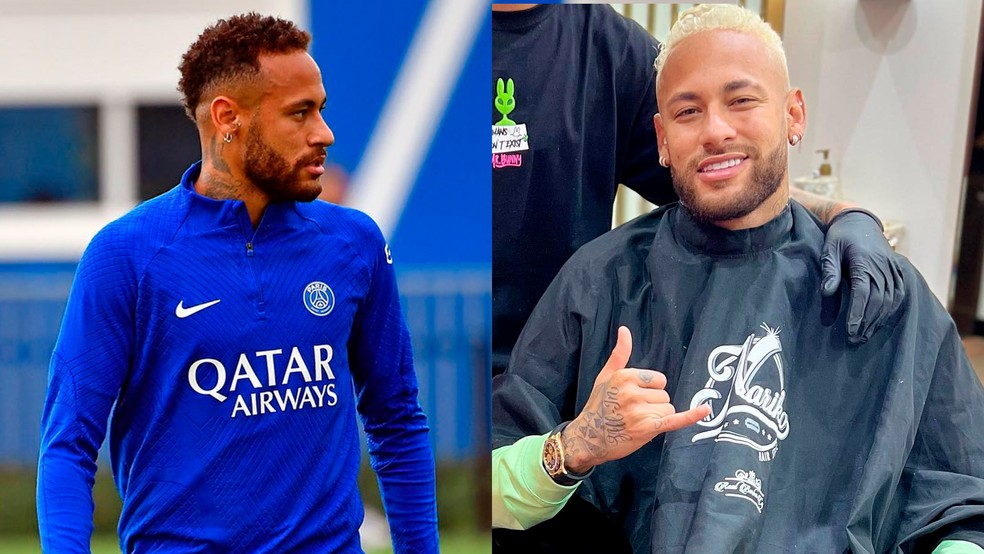 Antes e depois Neymar na Copa do Mundo 2022 — Foto: Reprodução/Instagram 