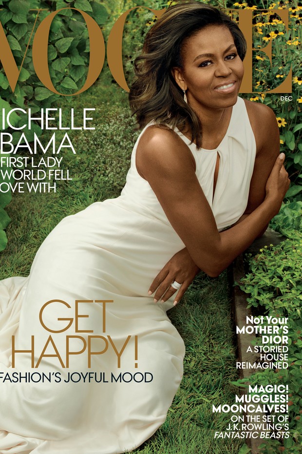 No último mês de 2016 e prestes a se despedir da Casa Branca, Michelle volta à capa da Vogue US (Foto: Reprodução)