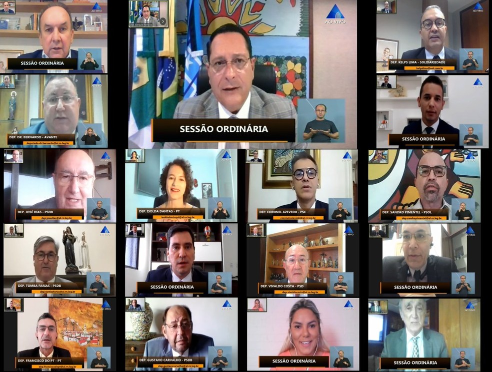 Sessão em videoconferência da ALRN — Foto: Reprodução