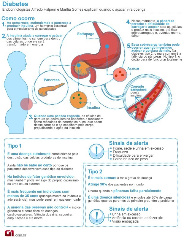 Diabetes - infográfico (Foto: G1)