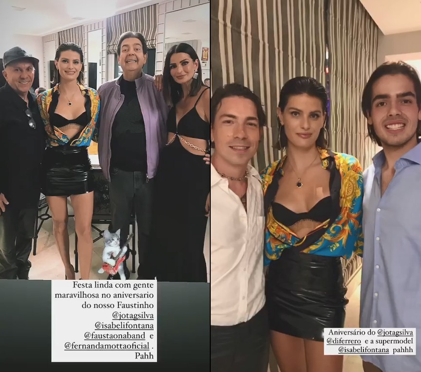  Faustão e Lu Cardoso, também estiveram presentes na celebração do filho, que contou com um jantar antes da balada (Foto: Reprodução/ Instagram)