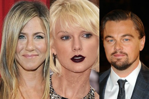 Jennifer Aniston, Taylor Swift e Leonardo DiCaprio  (Foto: Reprodução Instagram/Getty Images)