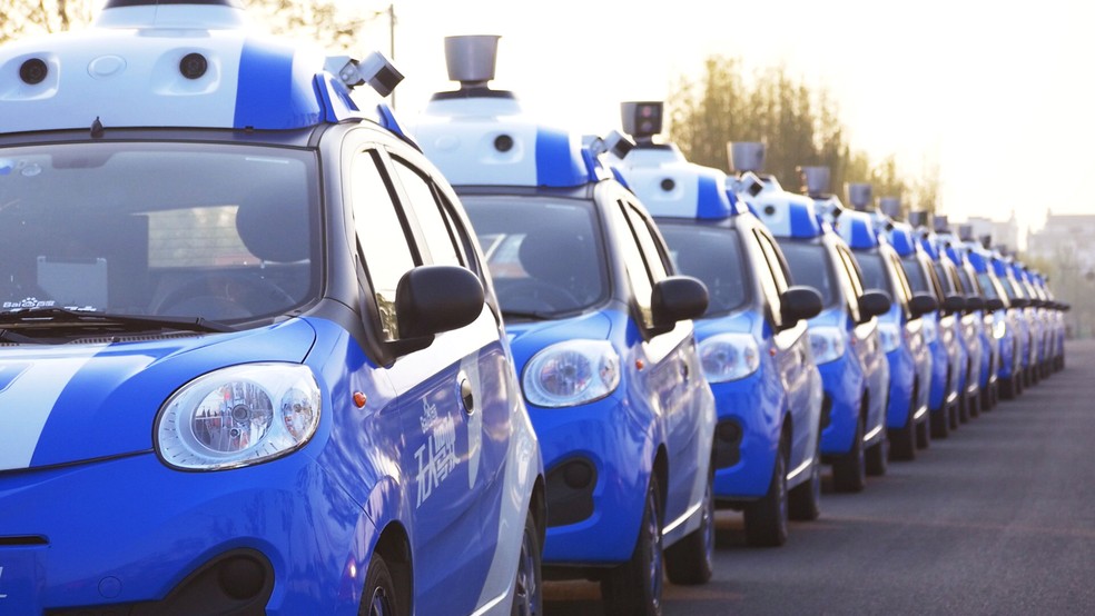 Carros equipados com tecnologia autônoma da Baidu na China (Foto: Baidu/Via REUTERS)