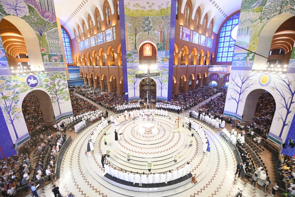 Em 2019, cerca de 162 mil fiéis visitaram o Santuário Nacional de Aparecida no 12 de outubro — Foto: Thiago Leon/ Santuário Nacional de Aparecida