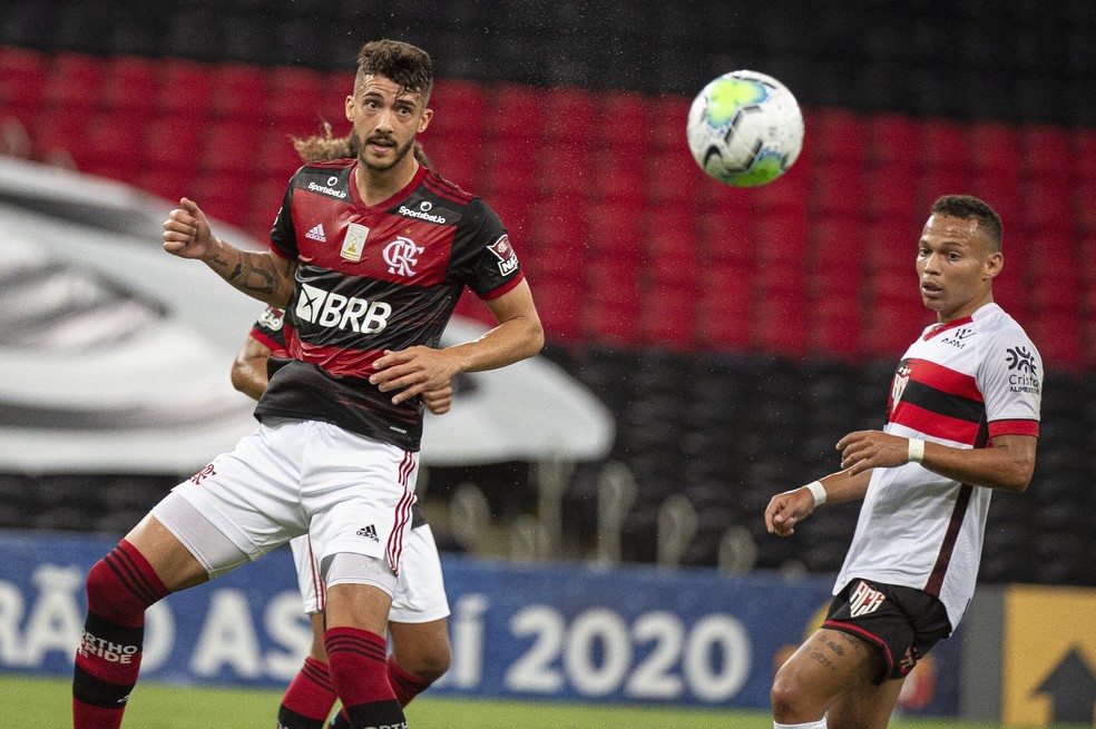 Gustavo Henrique durante o jogo do Flamengo contra o Atlético-GO — Foto: Alexandre Vidal/Flamengo