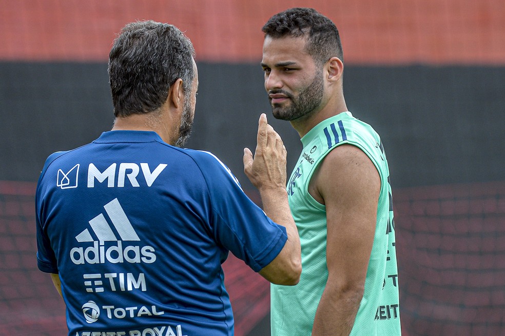Thiago Maia durante treino do Flamengo — Foto: Marcelo Cortes / Flamengo