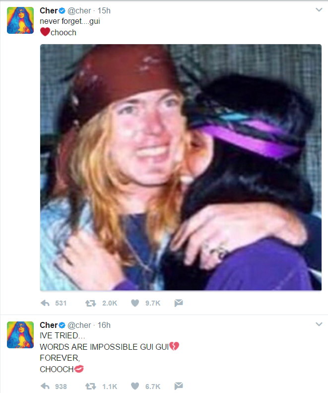 Cher faz tuítes em homenagem ao ex-marido (Foto: Reprodução)