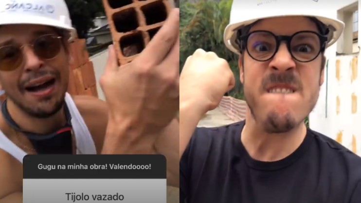 Fábio Porchat e João Vicente de Castro se divertem em obra (Foto: Reprodução/Instagram @fabioporchat e @joaovicente27)