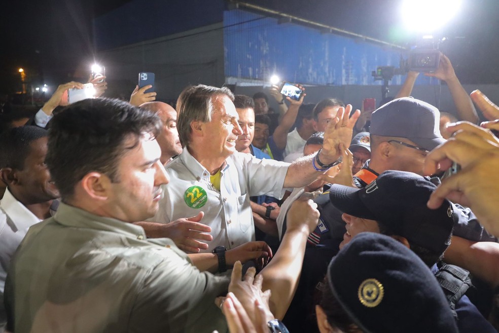 Candidato do PL à reeleição, Jair Bolsonaro, chega a São Luís, capital do Maranhão. — Foto: Matheus Soares/Grupo Mirante