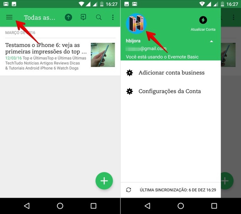 como usar evernote android