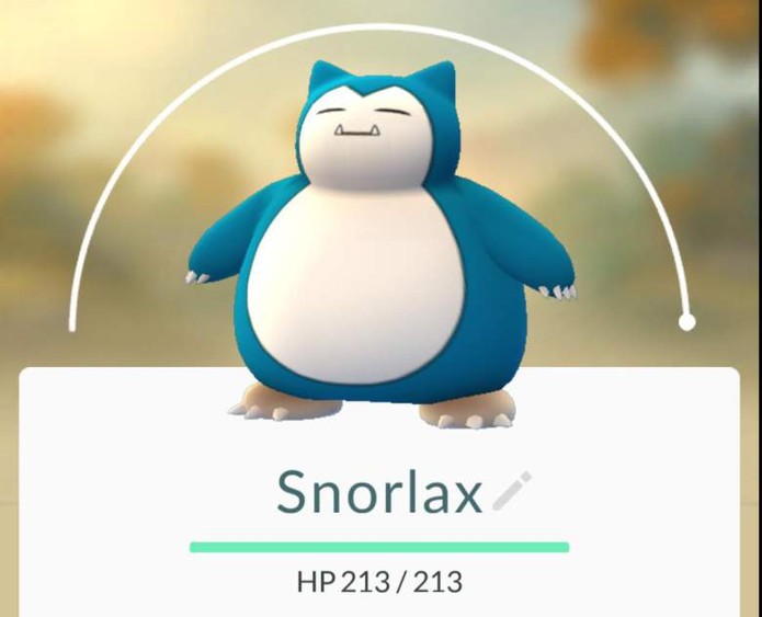 Snorlax em Pokémon Go (Foto: Reprodução/Felipe Vinha)