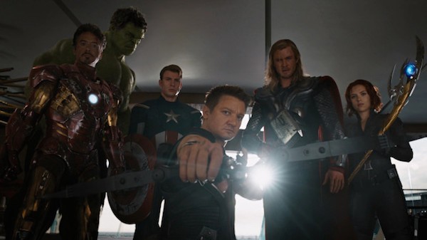 A formação original dos Vingadores em cena do filme protagonizado por eles em 2012 (Foto: Reprodução)