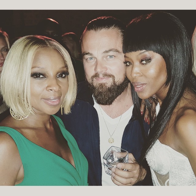 May J. Blige, Leonardo DiCaprio e Naomi Campbell (Foto: Reprodução/Instagram)