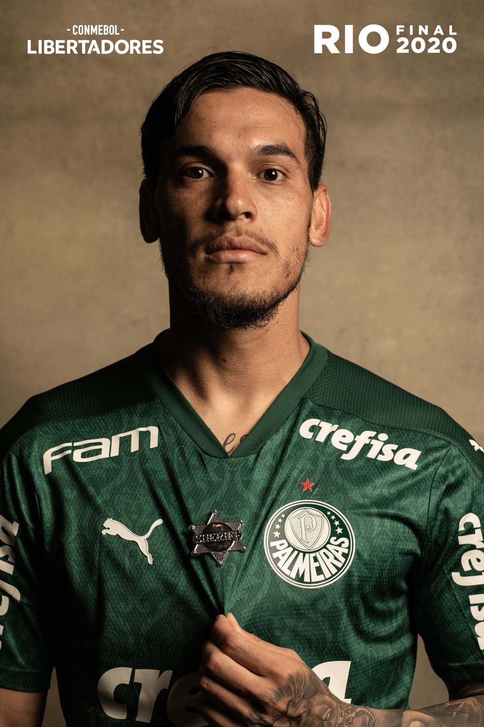 Gustavo Gómez, do Palmeiras, em ensaio para a final da Libertadores — Foto: Divulgação / Conmebol