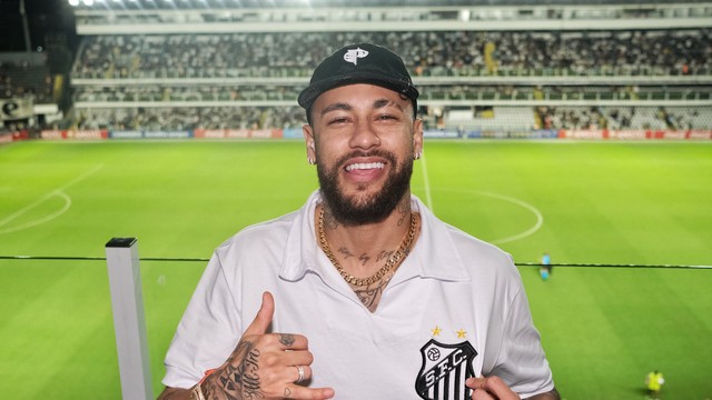 Neymar na Vila Belmiro para Santos x Audax Italiano
