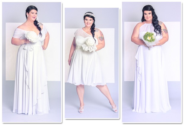 A linha Bridal by Paula Bastos foi criada pela blogueira em parceria com o estilista Arthur Caliman e é pensada para mulheres plus size (Foto: Divulgação)