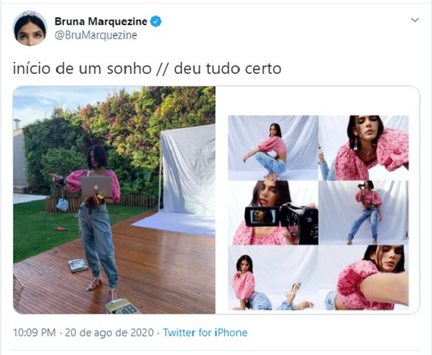 Bruna Marquezine mostra bastidores de ensaio (Foto: Reprodução/Instagram)