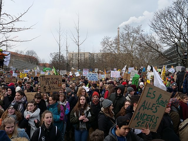 Greve pelo clima em Berlim em 25 de janeiro de 2019, parte da Fridays for Future (Foto: Wikipedia Commons)