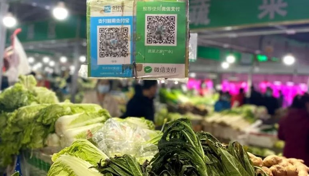 Na China, até as feiras usam o WeChat como sistema de pagamento — Foto: Getty Images