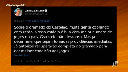 Assista às matérias do Globo Esporte CE desta segunda, 11 de julho