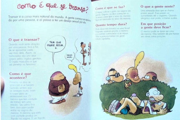 Reprodução do Facebook mostra páginas do livro "Aparelho Sexual e Cia - Um guia inusitado para crianças descoladas".  (Foto: Reprodução/Facebook)