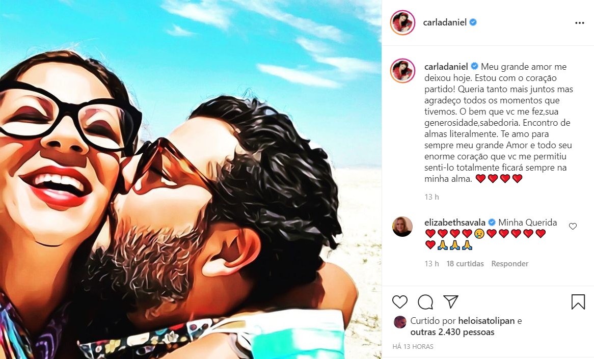 Carla Daniel lamenta morte do marido, Sergio Stamile (Foto: Reprodução/Instagram)