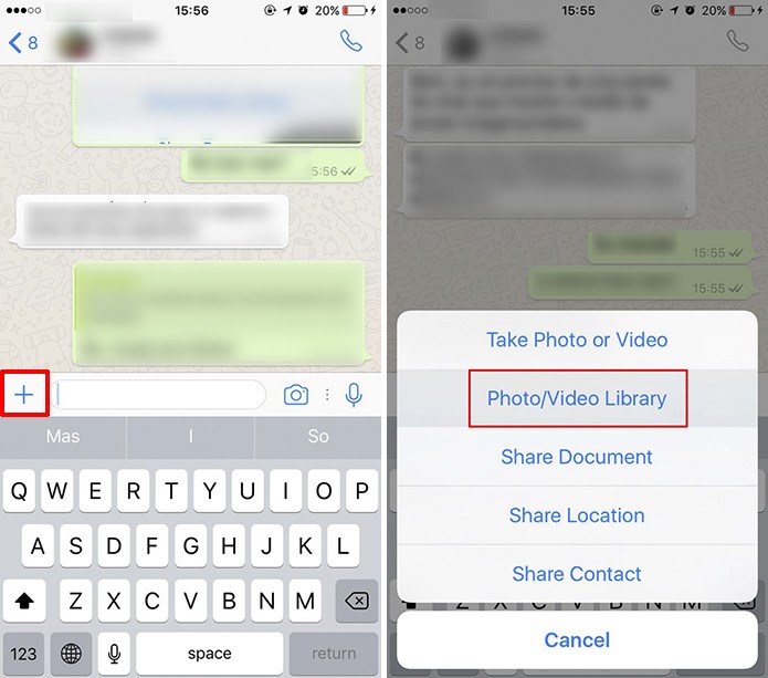 WhatsApp para iOS também permite a conversão de vídeos para GIFs (Foto: Reprodução/Elson de Souza)