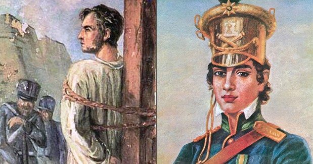 Retrato de Frei Caneca à esq. e de Maria Quitéria à direita (Foto: Wikimedia Commons)