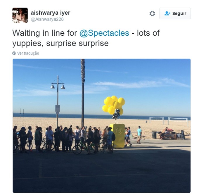 Usuário comenta o início das vendas do Spectacles no Twitter (Foto: Reprodução/Twitter)