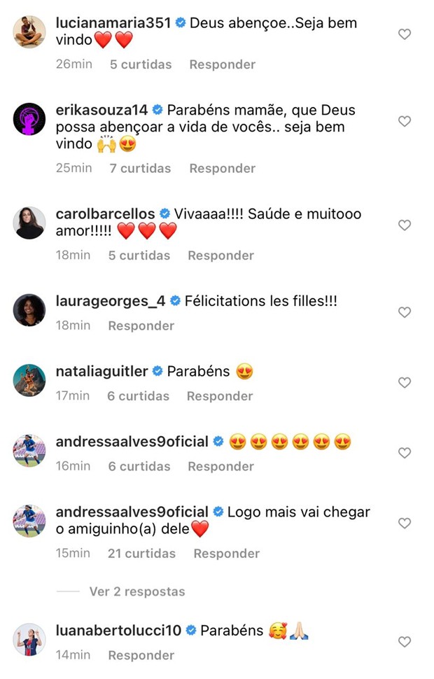 Famosos comentam nascimento de Bento, filho de Cris Rozeira e Ana Paula garcia (Foto: Reprodução / Instagram)