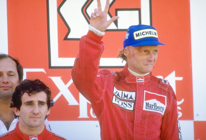 Niki Lauda e Alain Prost GP de Portugal 1984 (Foto: Getty Images)