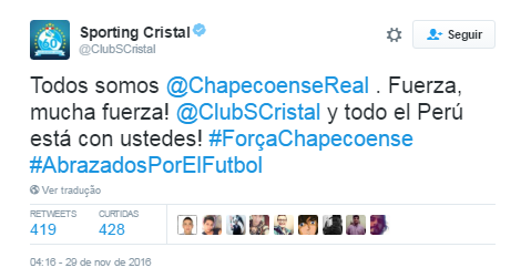 Sporting Cristal Chape (Foto: Twitter)
