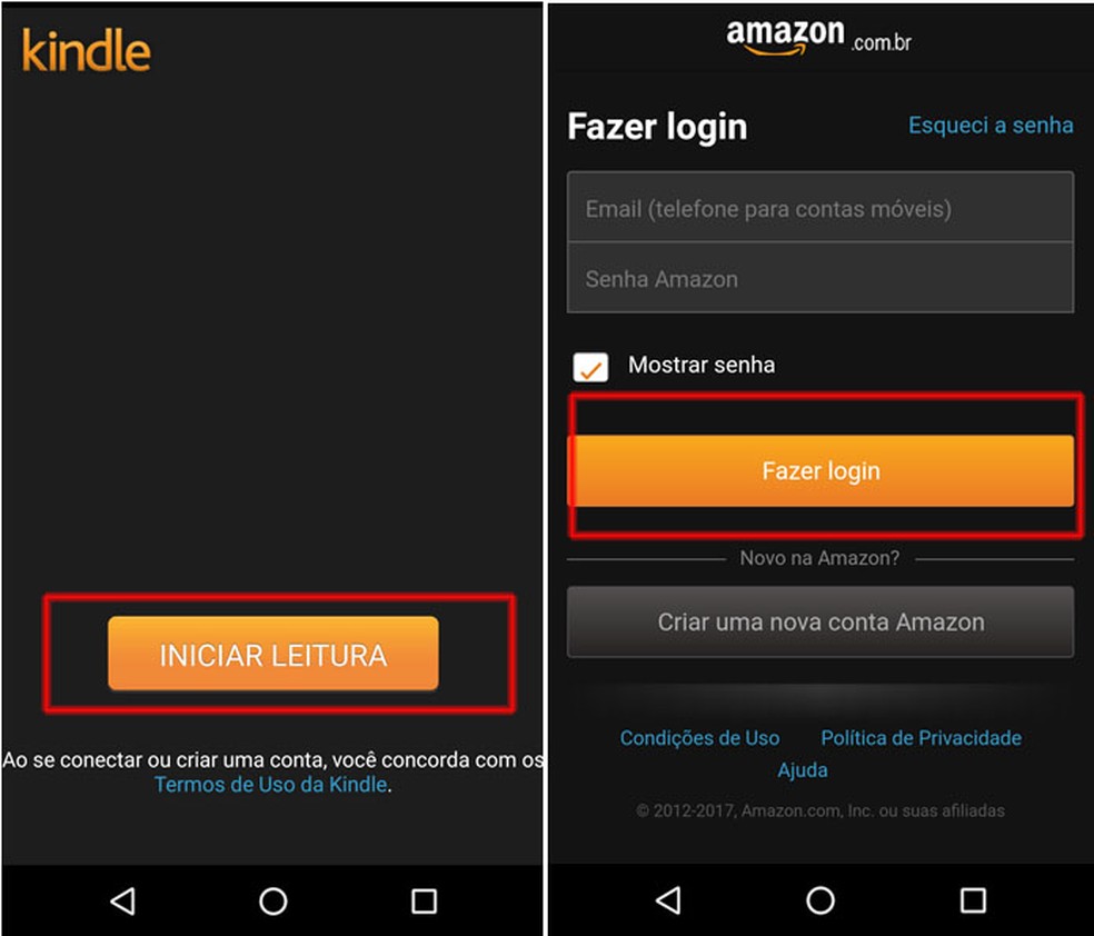 amazon kindle app login