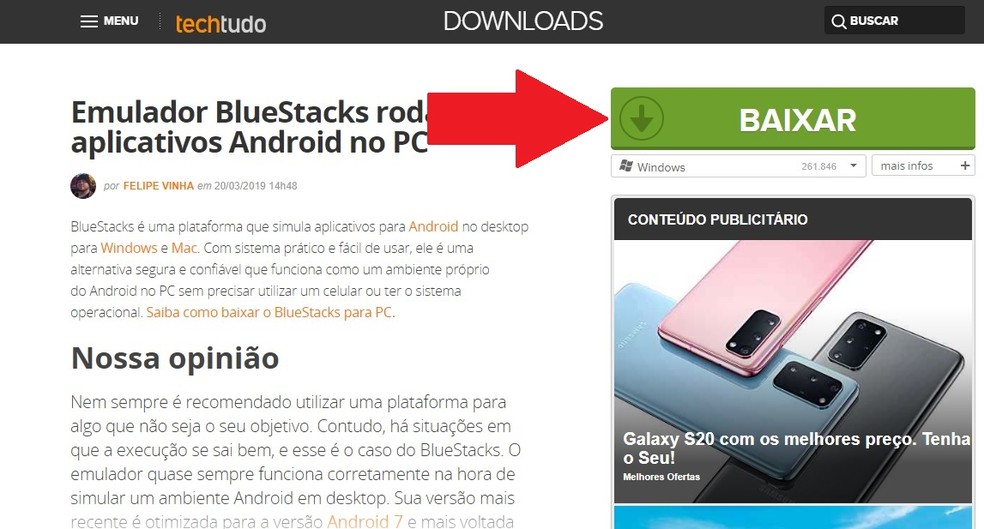 O emulador BlueStacks é um dos melhores emuladores de Android — Foto: Reprodução/Carlos Palmeira