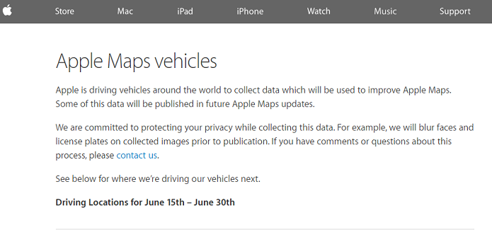 Apple confirmou veículos capturando imagens para o Maps (Foto: Reprodução/Aline Jesus)