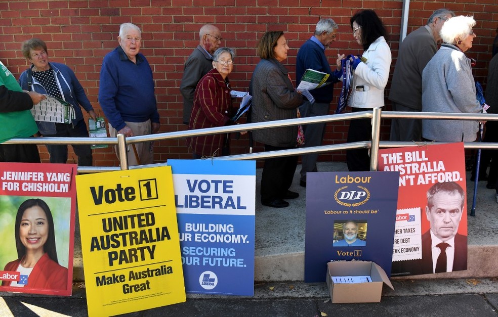 Campanha eleitoral na Austrália — Foto: William West / AFP Photo