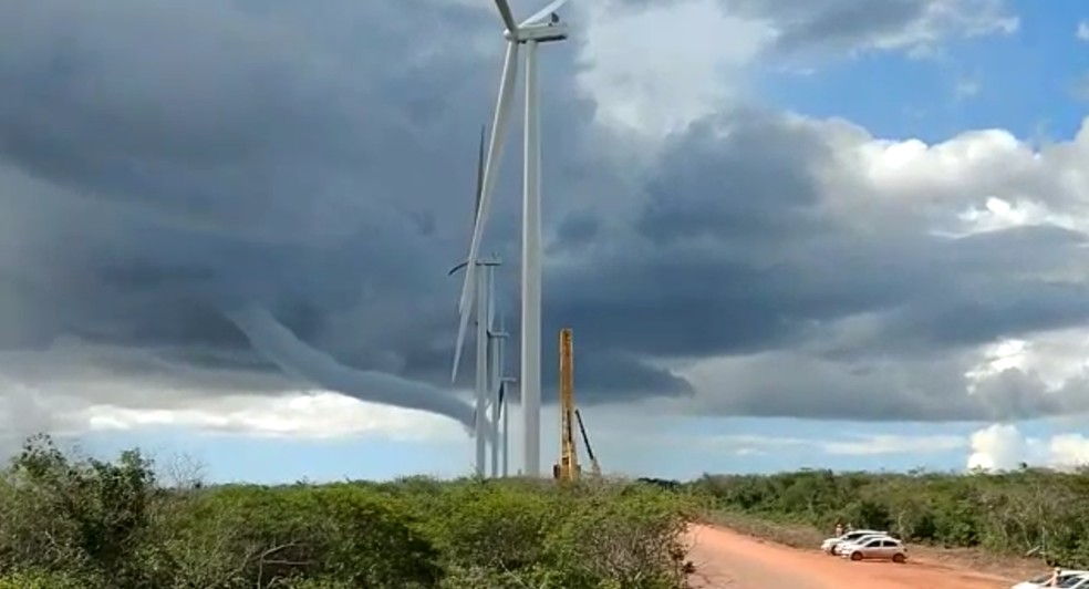 Fenômeno foi visto em Serra do Mel — Foto: Reprodução