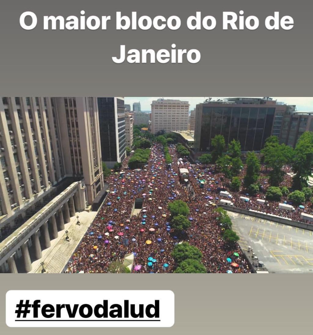 Ludmilla publica imagem do bloco no Rio de Janeiro (Foto: Reprodução/Instagram)