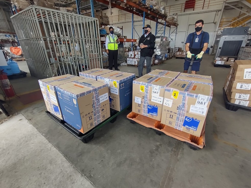 RN recebe lote com mais de 50 mil doses de vacina contra Covid — Foto: Divulgação/Paulo Nascimento
