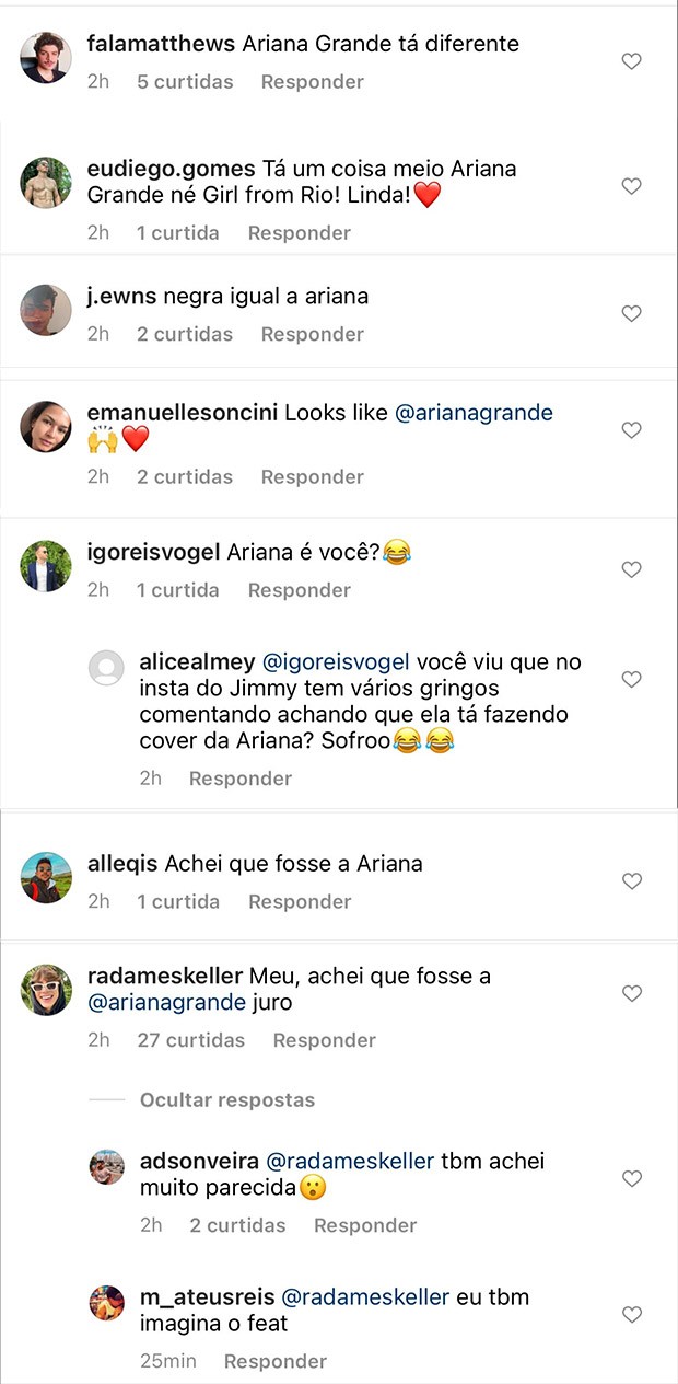 Fãs comparam Anitta a Ariana Grande (Foto: Reprodução/ Instagram)