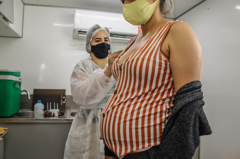 Gestantes e mulheres que tiveram bebês recentemente fazem parte do grupo que vai passar a receber a vacina — Foto: Janaína Pepeu/Foto
