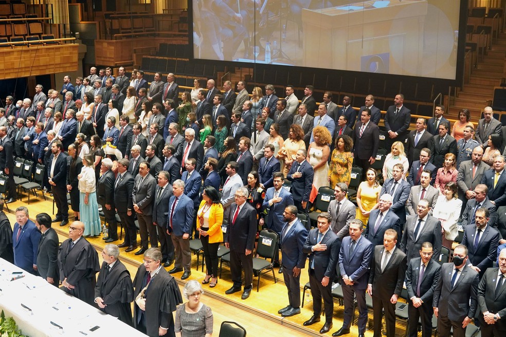 Cerimônia de diplomação dos deputados federais e estaduais eleitos por SP, na Sala São Paulo, Centro da capital paulista, em 19 de dezembro de 2022. — Foto: Divulgação/Alesp