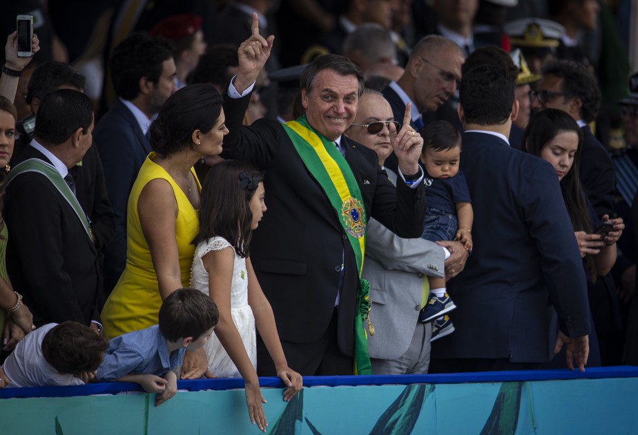 Bolsonaro participa do desfile do Sete de Setembro em Brasília, em 2019