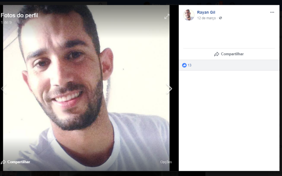 Rayan Gil Cardozo foi morto a tiros após discussão, na cidade de Teixeira de Freitas (Foto: Reprodução/ Redes Sociais)
