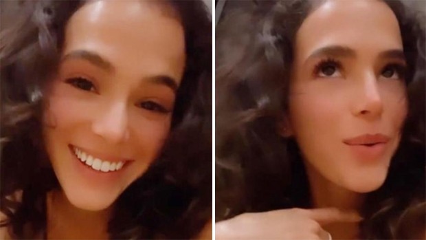 Bruna Marquezine mostra cabelos ondulados em transição capilar