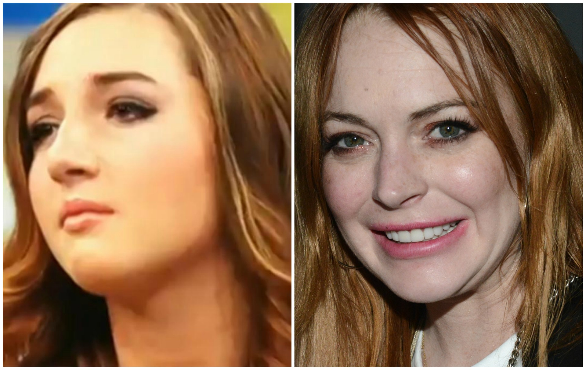 Ashley Horn, meia-irmã de Lindsay Lohan, investiu 25 mil dólares (56 mil reais) só para se parecer mais com... Lindsay Lohan. (Foto: Reprodução e Getty Images)