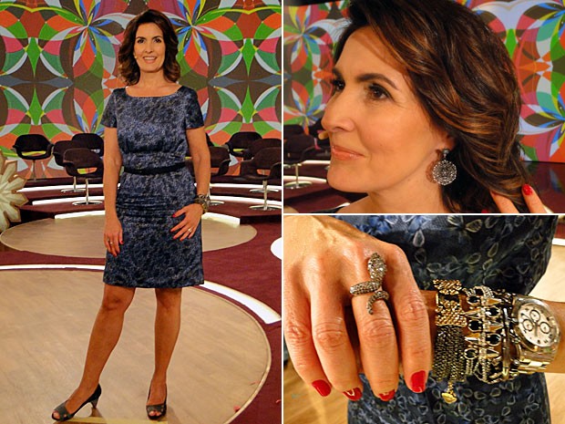 Fátima optou pelo vestido floral para alegrar ainda mais as manhãs (Foto: Encontro com Fátima Bernardes/TV Globo)